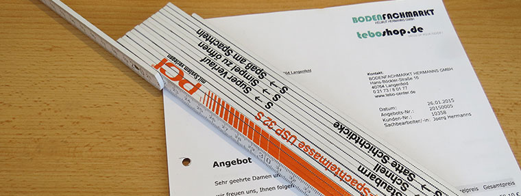 Bodenverlegung und Angebotserstellung