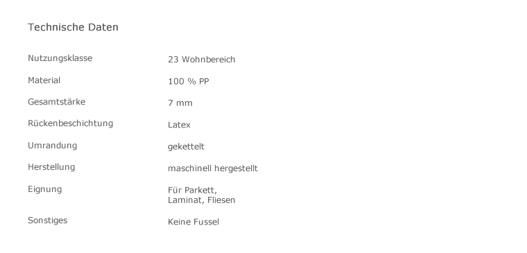 Technische Daten Emma Läufer Terra