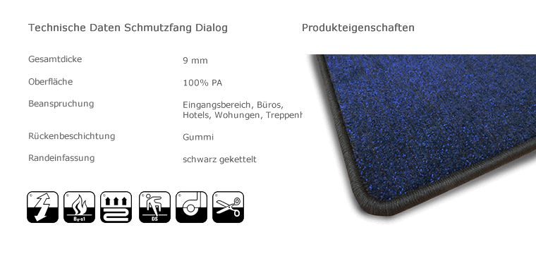 Technische Daten: Schmutzfangmatten Dialog