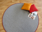 Preview: Flachgewebe Teppich grau in rund