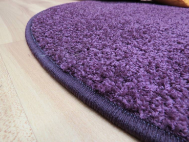Hochflor Teppich lila in rund
