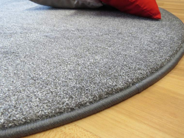 Kettelteppich grau in rund