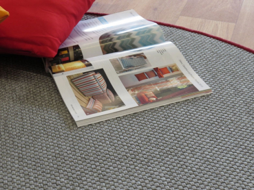 Flachgewebe Teppich grau in rund