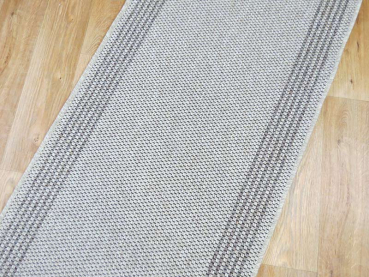 Flachgewebe Teppichläufer in modernen Streifendesign  - beige