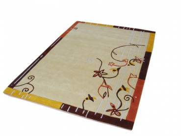 Designer Handtuft Teppich Floral "Einzelstück"