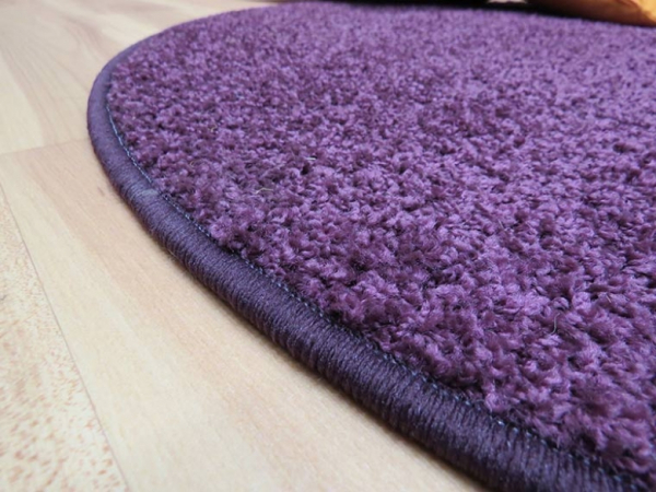 Hochflor Teppich lila in rund