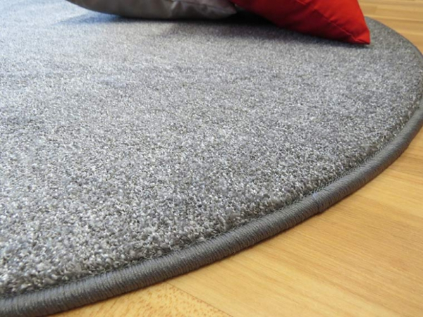 Kettelteppich grau in rund