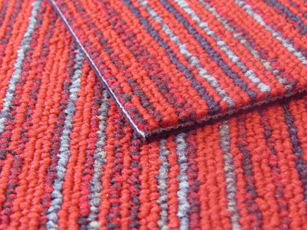 Teppichfliesen XL Stripes in rot