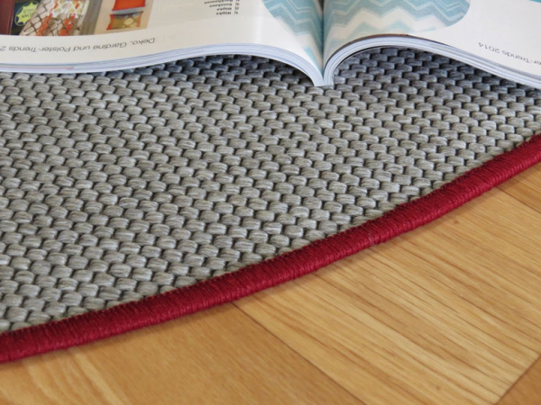 Flachgewebe Teppich grau in rund