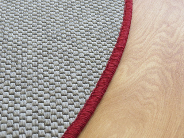 Flachgewebe Teppich grau in rund