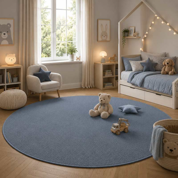 Kettelteppich blaugrau_Kinderzimmer