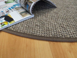 Flachgewebe Teppich Fb. 15 schlamm nach Maß in rund gekettelt